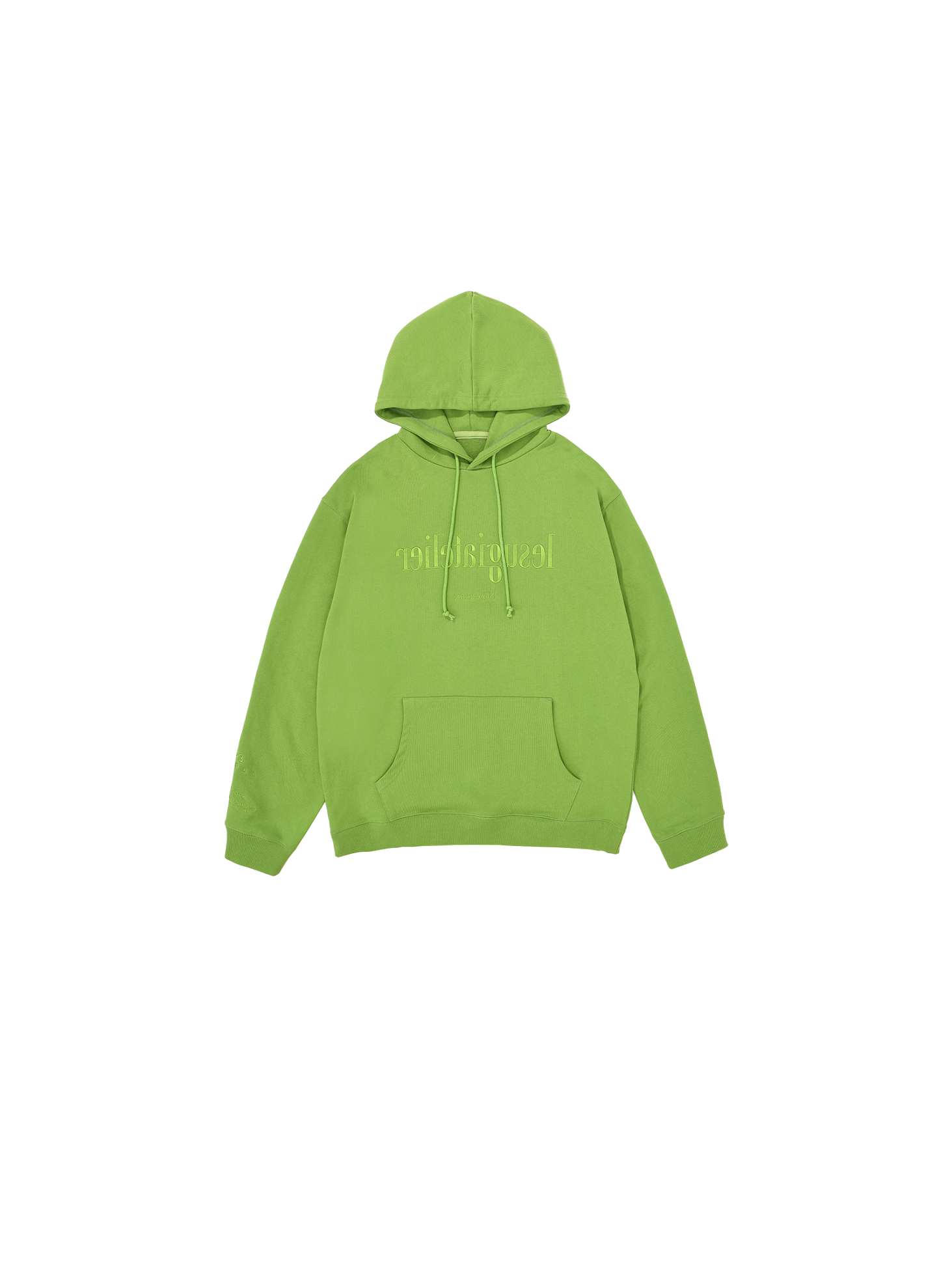 Mirror Typography Graphic Hoodie / Green