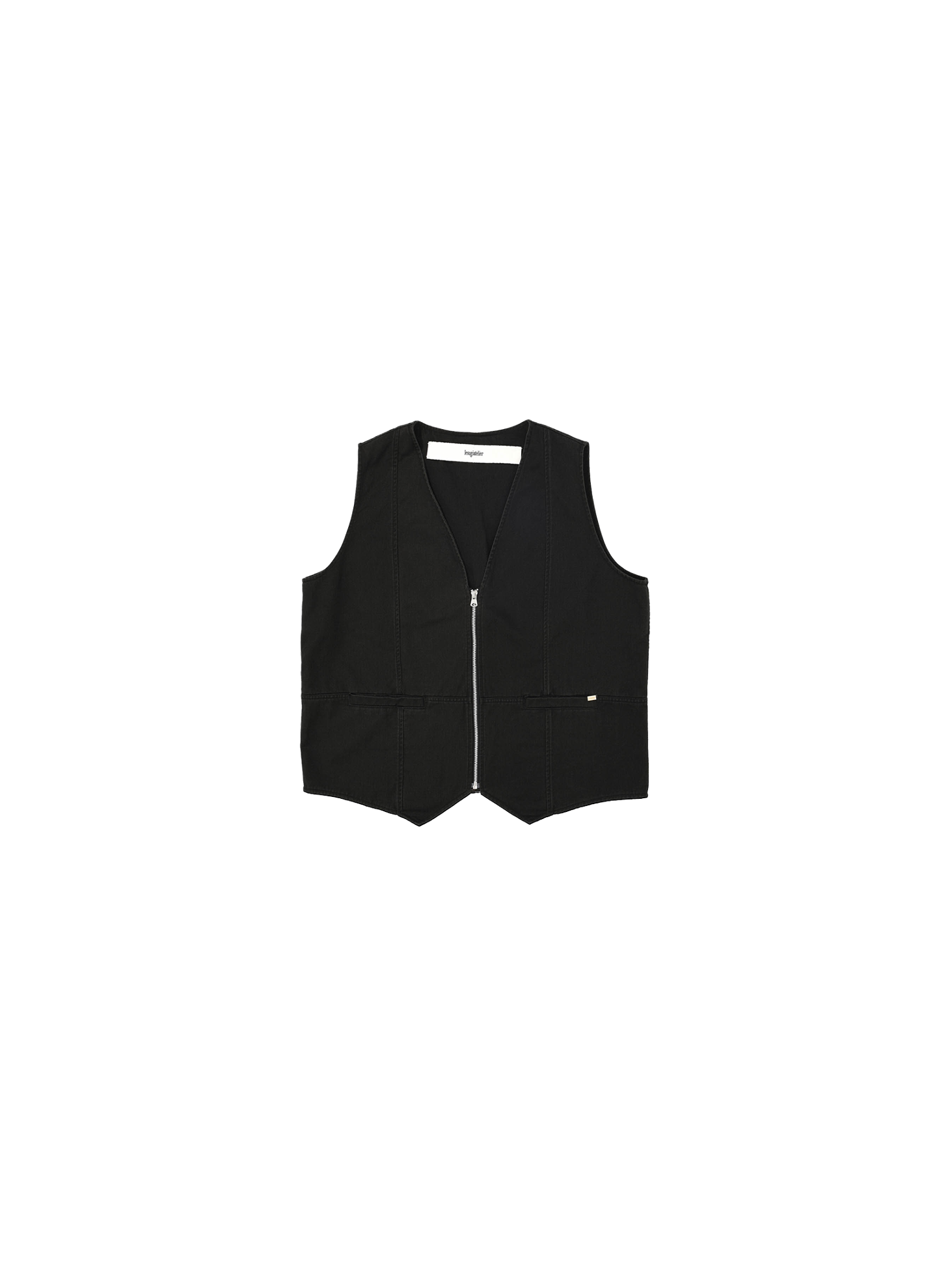 Oversized Zipper Vest / Black