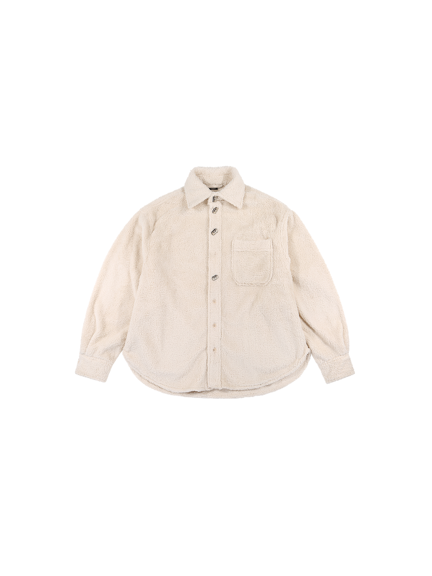 Oversized shearling shirt / Ivory