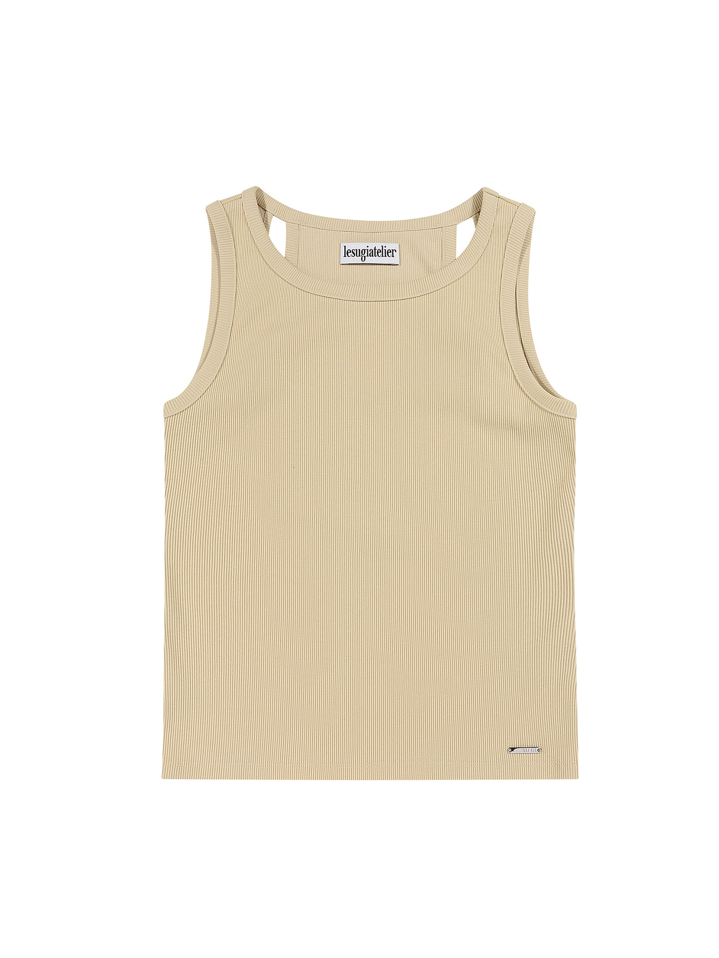 Back cut-out tank top / Yellow