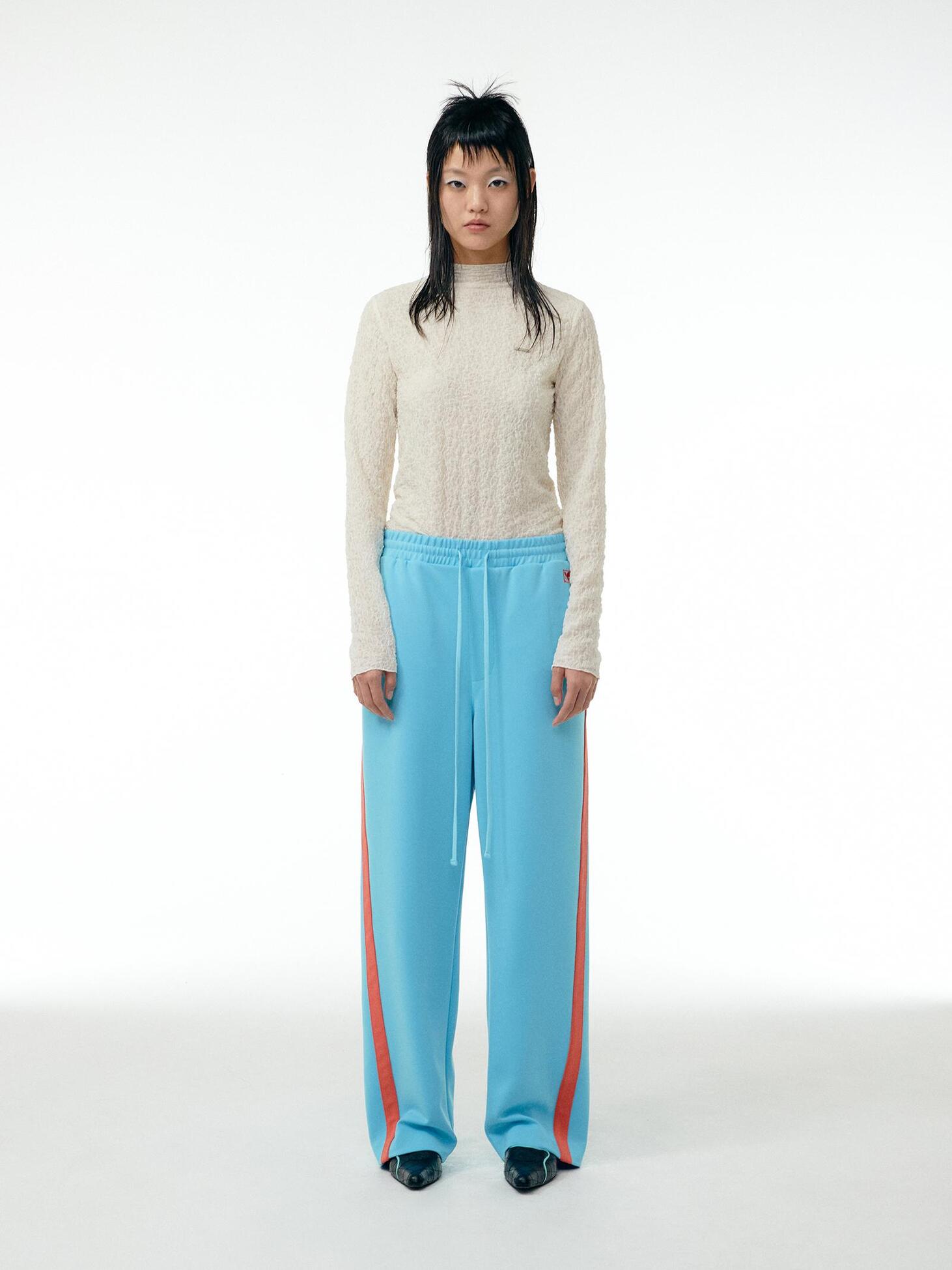Side-stripe track pants / Blue