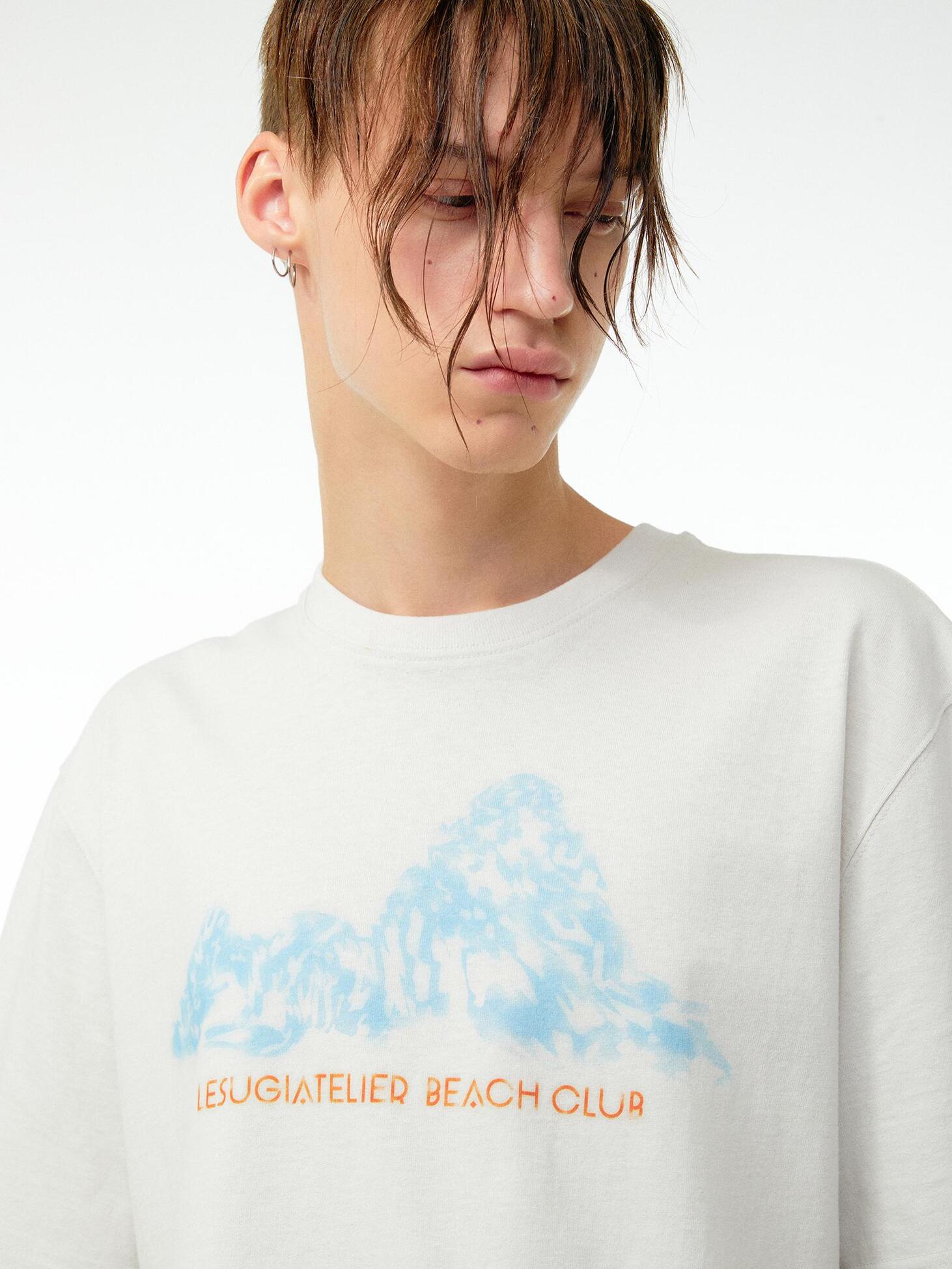 Mountain printed oversized t-shirt / Grey