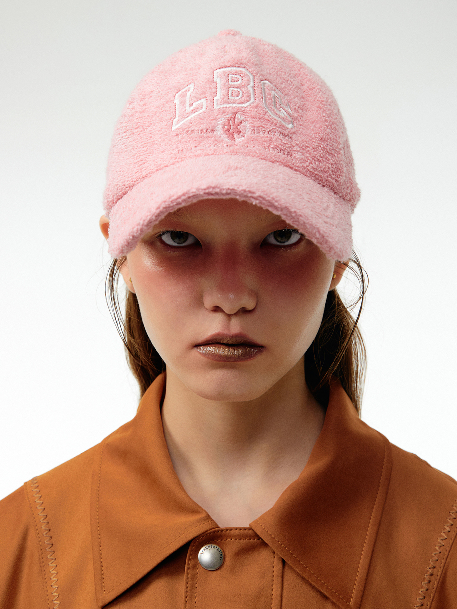 LBC embroidered terry baseball cap / Pink