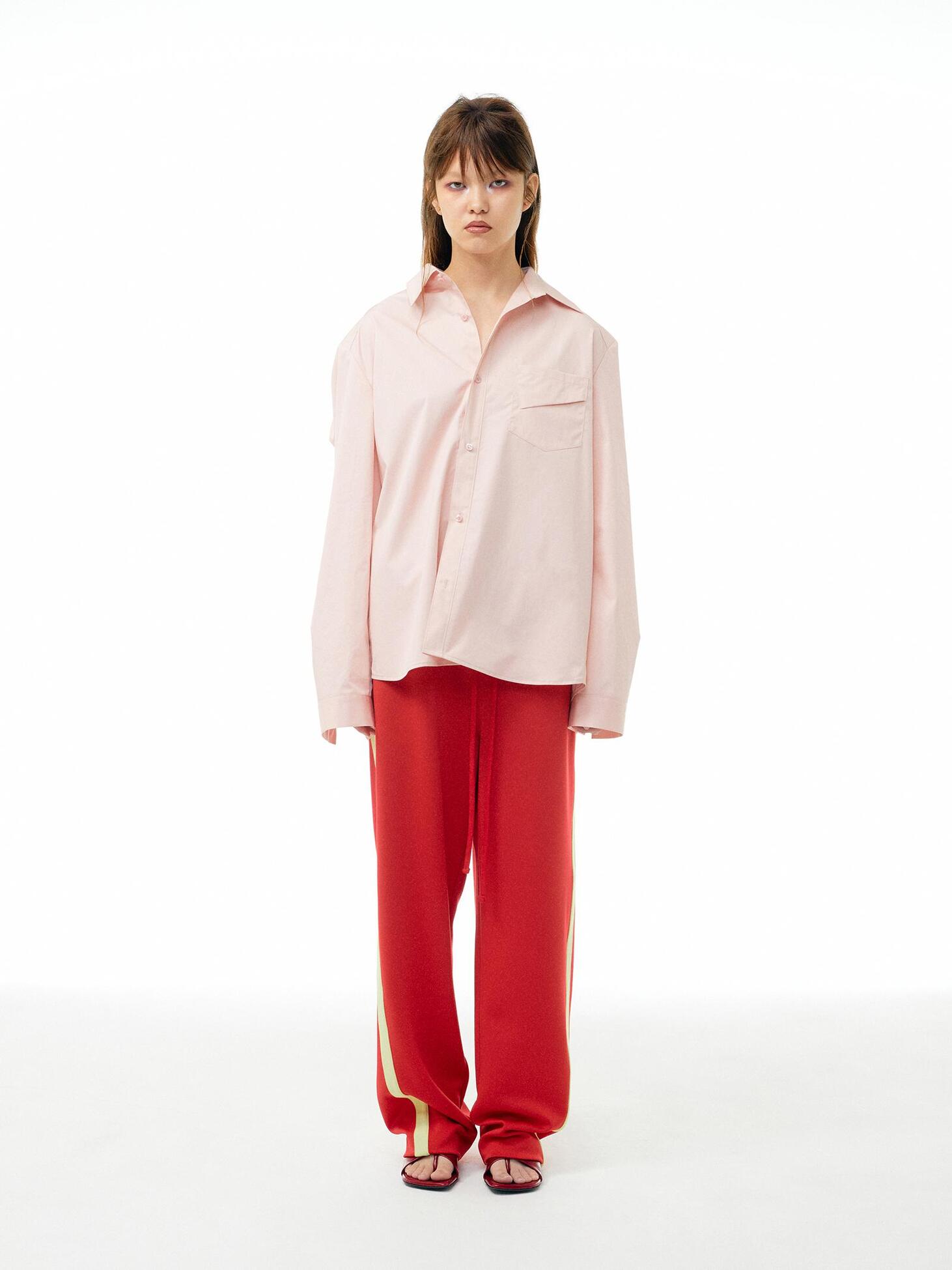 Fold-detail shirt / Pink