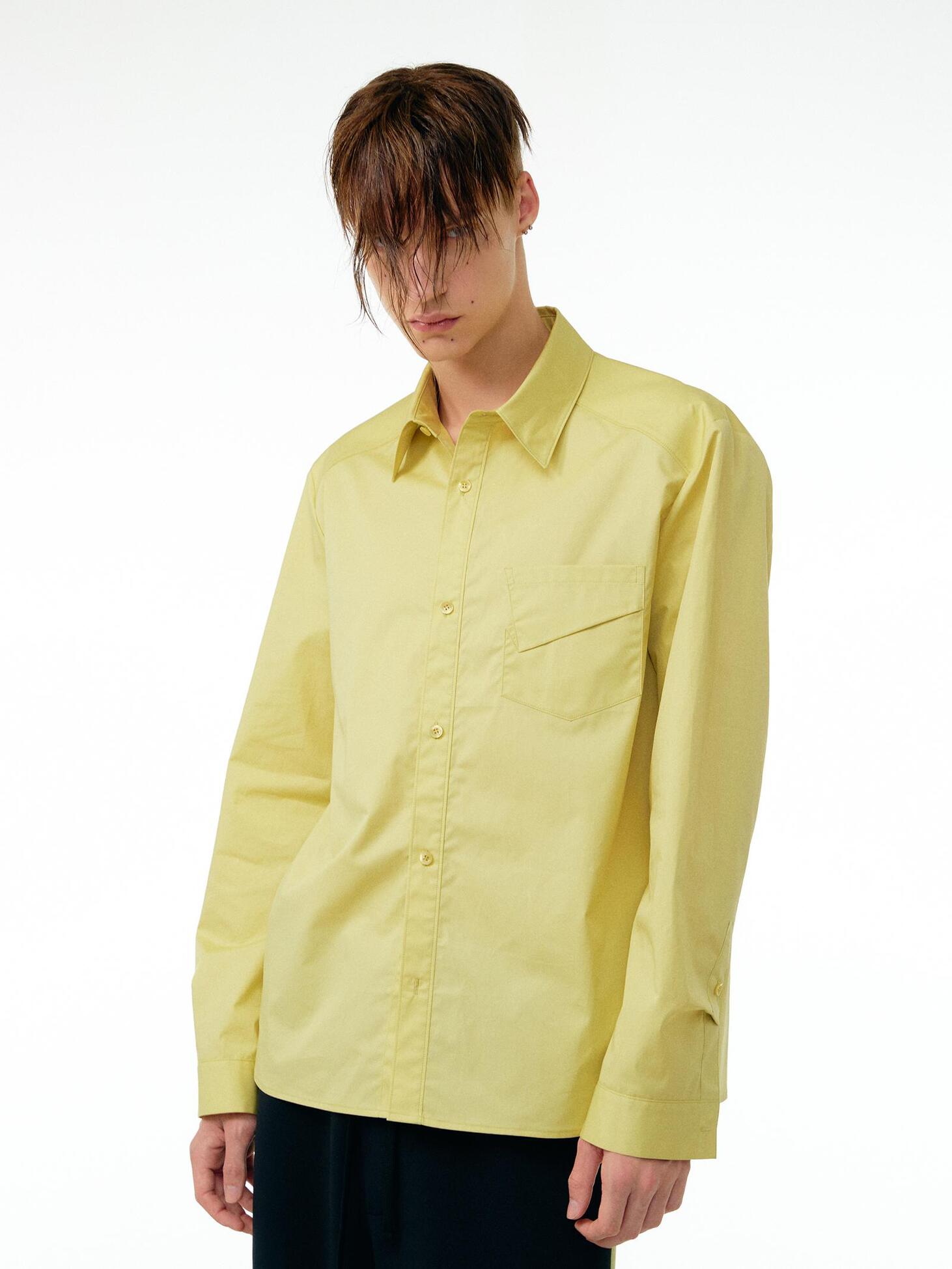 Fold-detail shirt / Lime