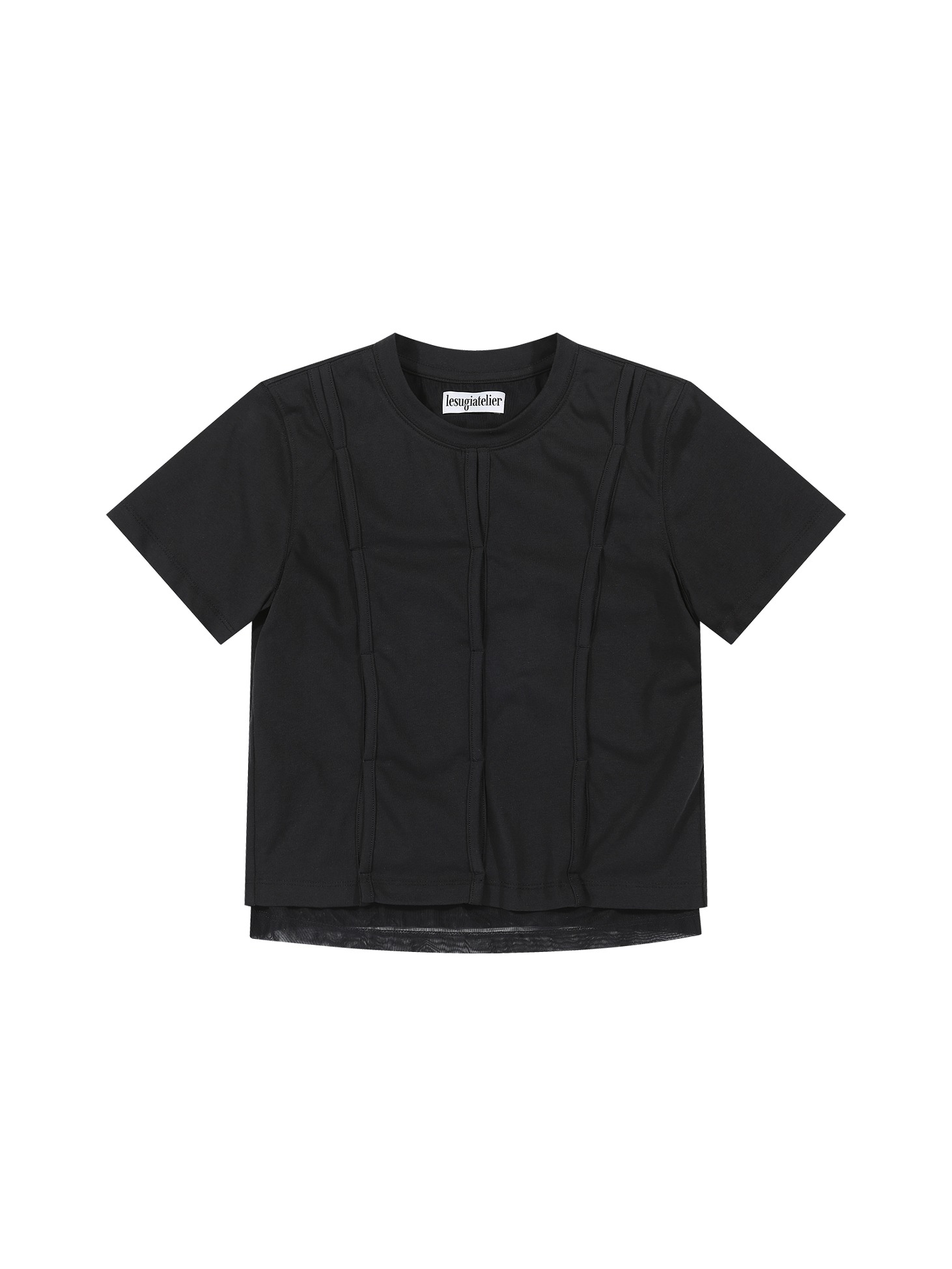 Layered cut-out t-shirt / Black